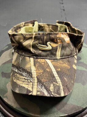 Southern Marsh Camouflage Duck Logo Adjustable Visor Lightweight Cotton Blend Ou